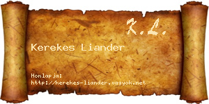 Kerekes Liander névjegykártya
